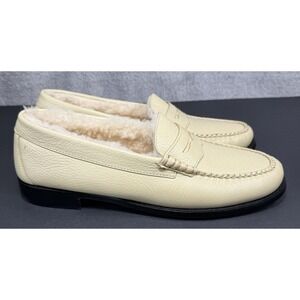 G.H. Bass &‎ Co Whitney Cozy Fur Lined Weejuns Penny Loafer - Cream Women's 10 M